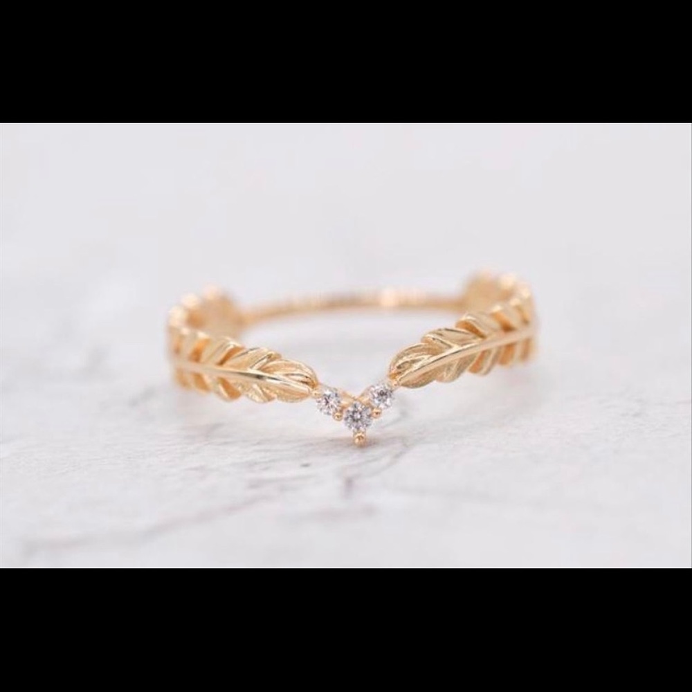 14k Gold plated CZ Ring -  Size 7